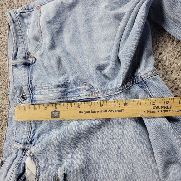 American Eagle Jeans Womens 16 Short Stovepipe Light Wash Distressed - Picture 5 of 8